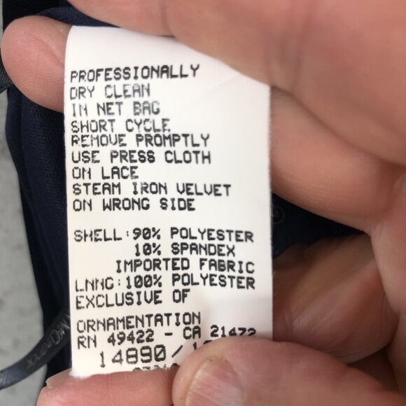 Vintage Scott McClintock Velvet Maxi Dress Womens 8 Navy Blue Velour Y2K Formal - Picture 10 of 16